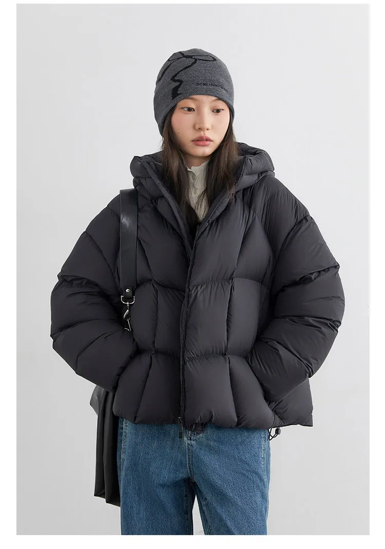 CHIC VEN Fashion Women Down Coats Solid Short Loose Casual Hooded Female Down Jacket 90 White Duck Down Autumn Winter 2025