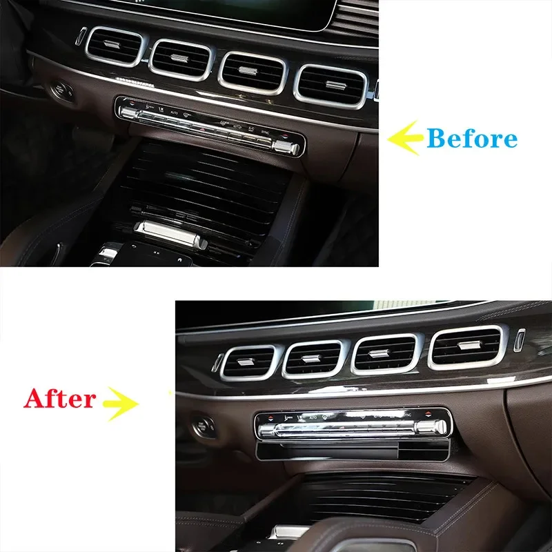 صندوق تخزين التحكم المركزي الأسود مناسب لسيارة Mercedes Benz GLE GLS Class W167 X167 2020-2023 ملحقات السيارات الداخلية #2