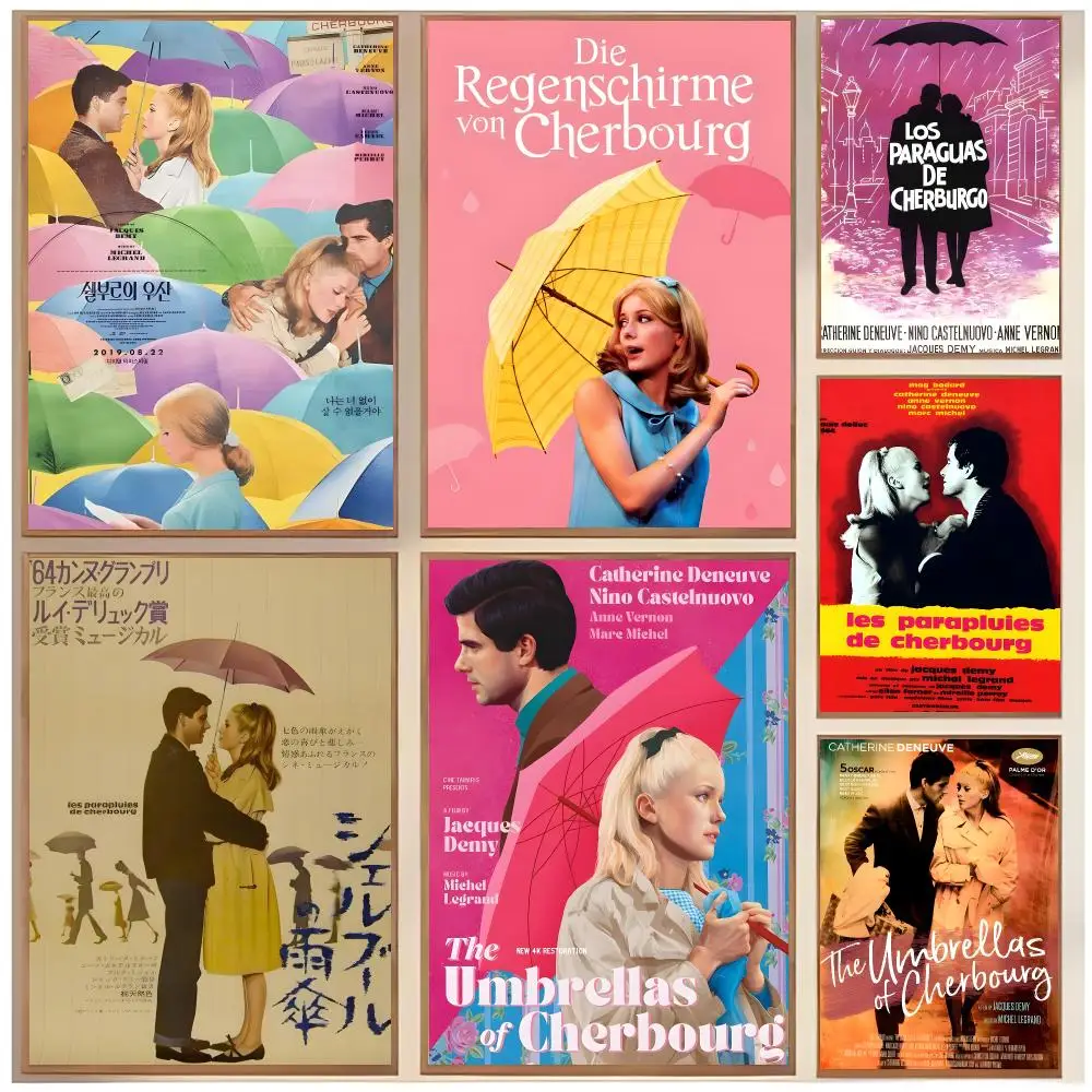 Melodic Romance Movie T-The Umbrellas of Cherbourg Poster  Classic Home Interior Design & Modern Wall Decor Art Collection