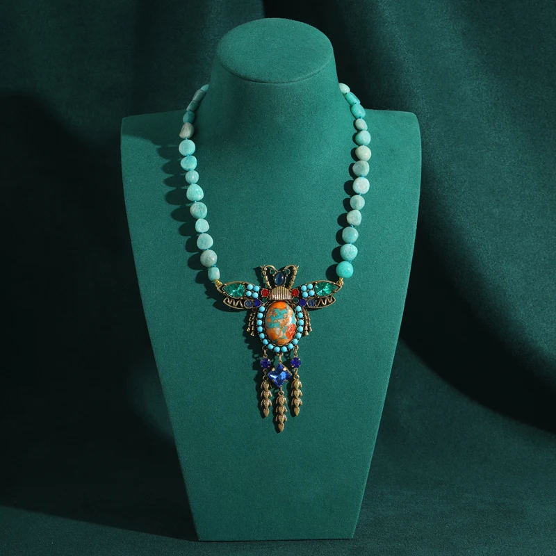Natural Stone Chain Pendants And Charms Necklace Tassels Bead Antique Woman Vintage Beach Accessories Trends 2025 High Quality