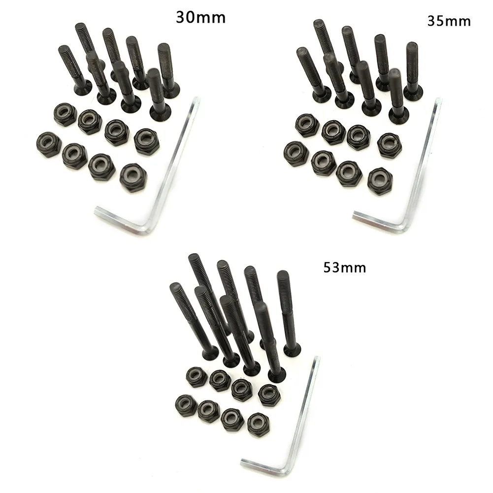 Longboard Accessories 16PCS Replacement Screws and Nuts for Reliable Fourwheeled Skateboard Improved Performance