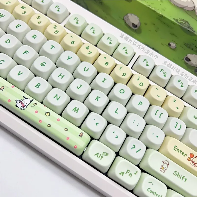 139 Keys Green Keycaps MOT Profile PBT Key Caps Kit Kawaii Custom Keycaps Teclado Gamer Gaming Mechanical Keyboard Personalizada