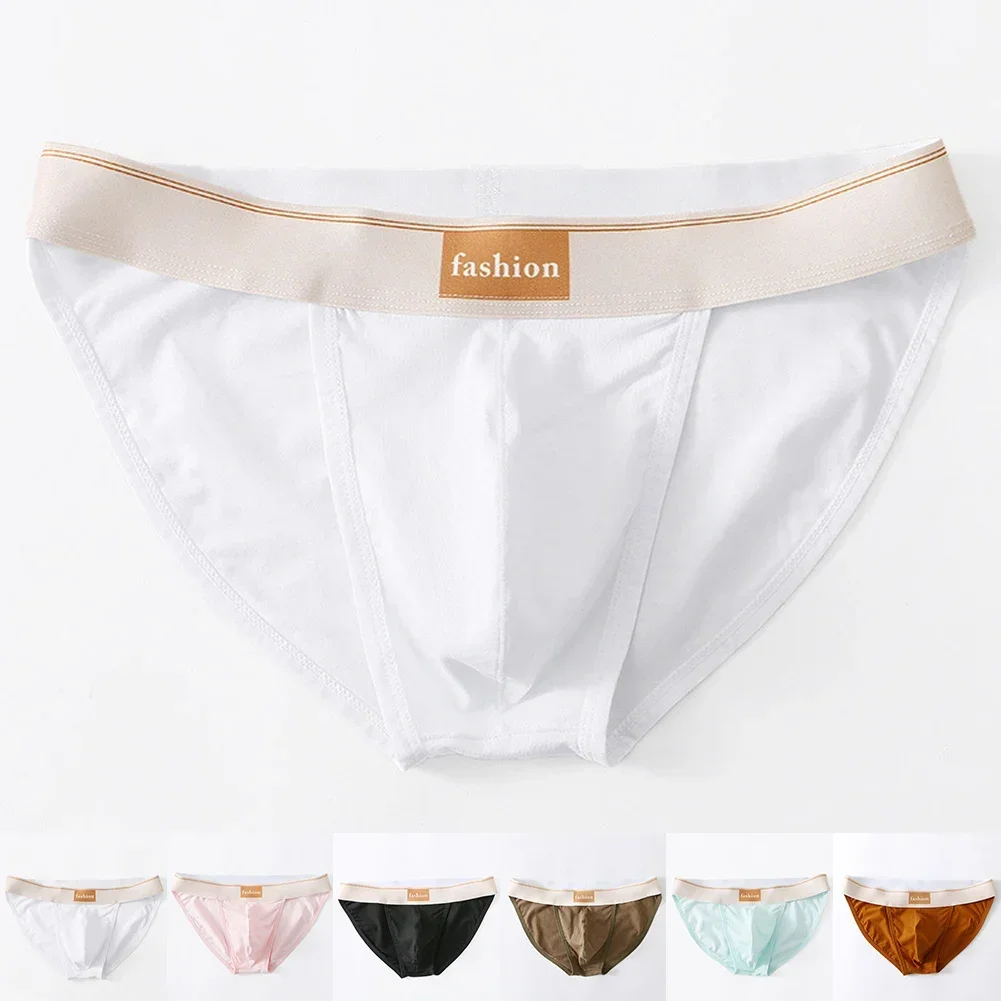 Men Cotton Breath High Cut Middle Waist Underwear Bulge Pouch Briefs Bikini Lingerie Swimming Shorts Male Soft Comfort Panties