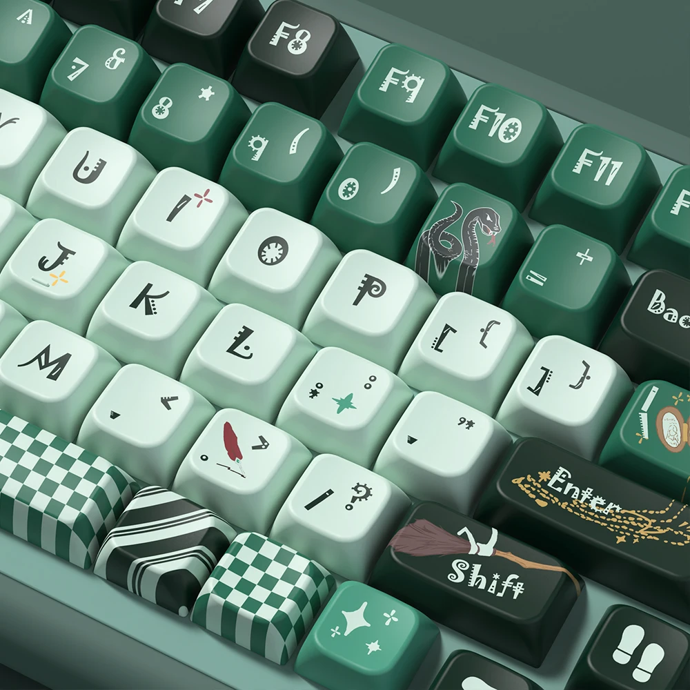 Imagem -03 - Slytherin Keycap para Teclado Mecânico Altamente Personalizado Pbt Personalizado Sublimação Térmica Tampa de Chave Original Mda 138 Chaves