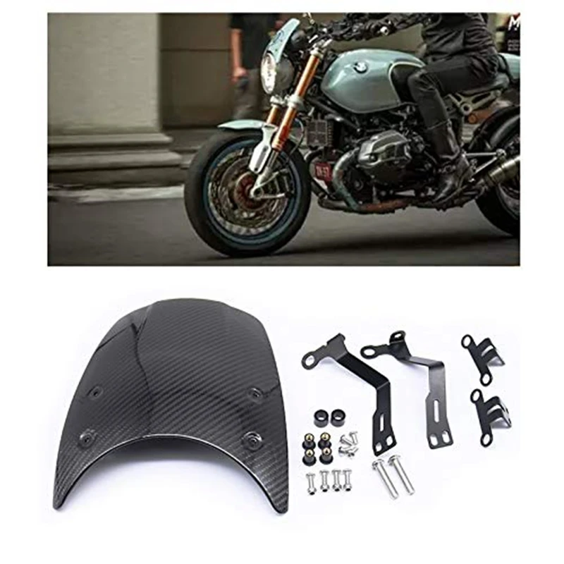 Carbon Fiber Windshield Windscreen Headlight Fairing Motorcycle for BMW R Nine T