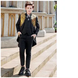 Kids Medieval Prince Costume Child Boys King Cosplay Fancy Dress Tuxedo Suit Carnival Cosplay Costume Birthday Gift For Kids