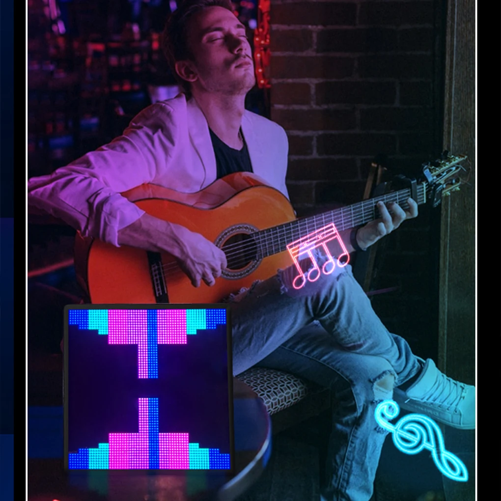 LED Pixel Matrix Bluetooth Smart Display 64x64 RGB Digital Lamp Panel DIY Art Display Gaming Anime Room Decor Frame APP Control