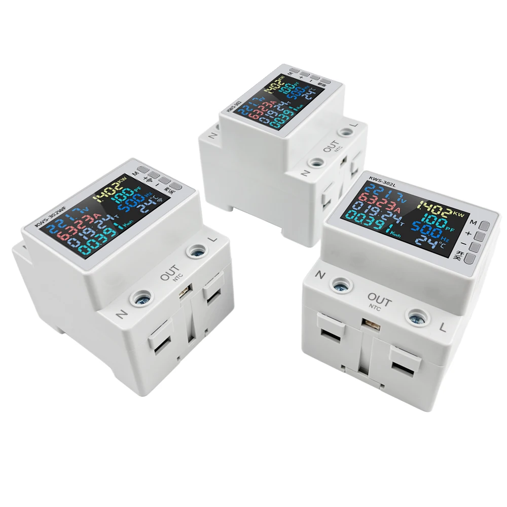 Tuya WiFi 8in1 Измеритель мощности 2P Измеритель энергии переменного тока APP Control 170-270V/63A Измеритель напряжения и тока Счетчик электроэнергии Smart Life