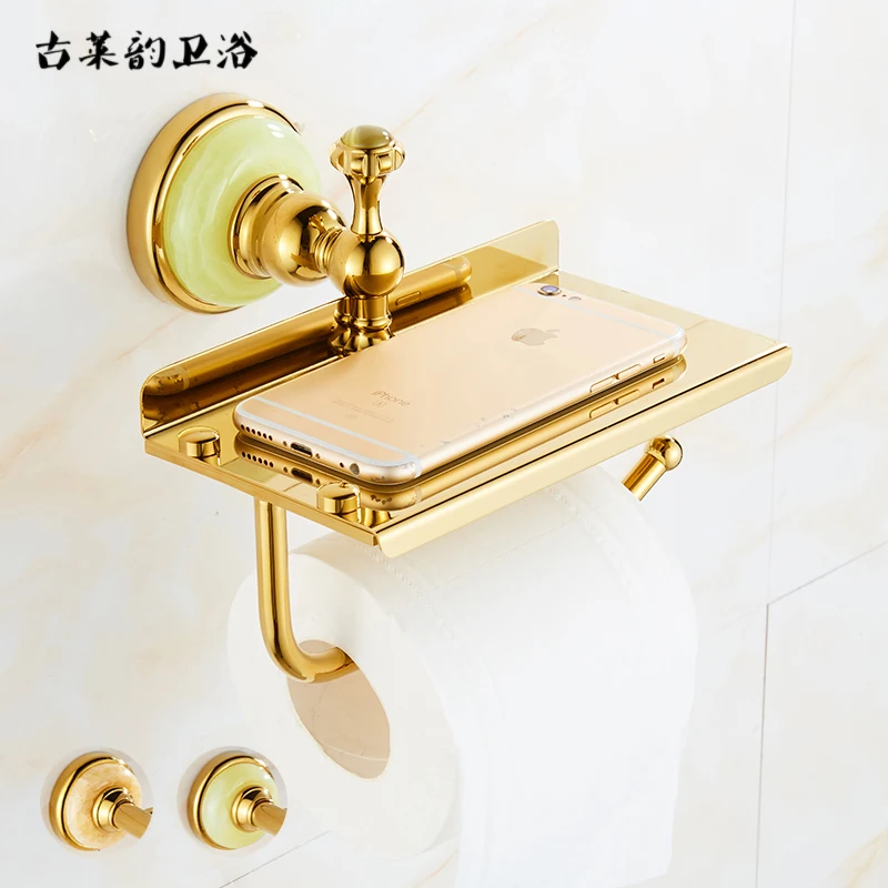 

Carved jade tissue holder hardware pendant toilet paper toilet paper holder can avoid punching.