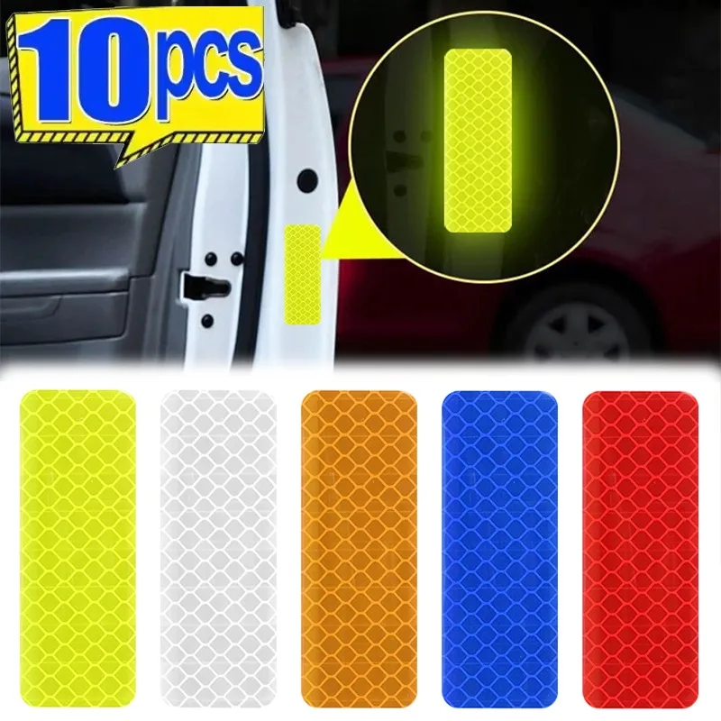 Waterproof Helmet Car Safety Warning Reflective Stickers PVC High Visibility Warning Strip Night Saftety Frame Reflector Sticker