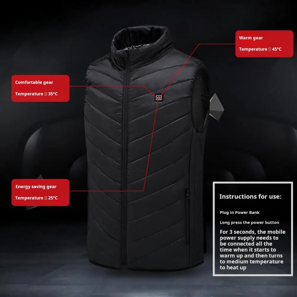 

Мужской пуховый жилет с подогревом, USB электрический графитовый обогрев, ветрозащитный терможилет, зимний пуховый хлопковый жилет для активного отдыха, пальто