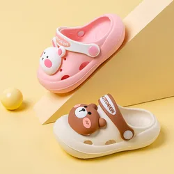 Children's Cartoon Animal Hole Shoes Slippers for Boys and Girls Korean Version Versatile Cartoon Children's Anti Slip Summer