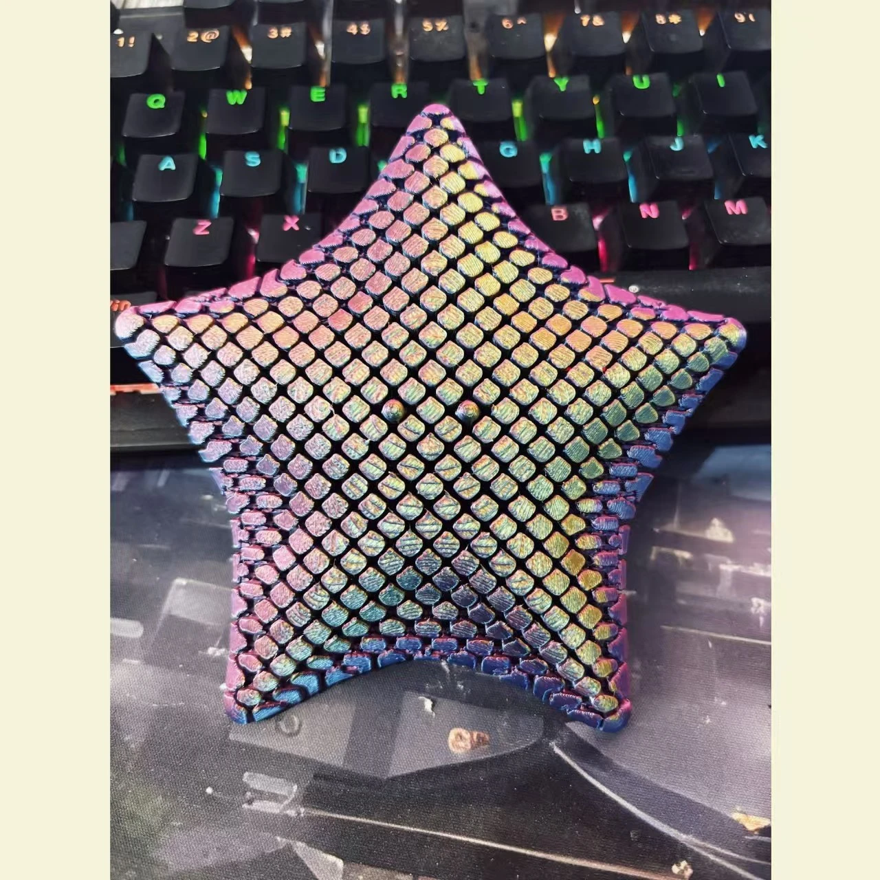 1PCS 3D Printed Articulated Starfish Stress Relief Toy Flexible FidgetMovable Joints Decompression Toy Marine Animal Desk Decor