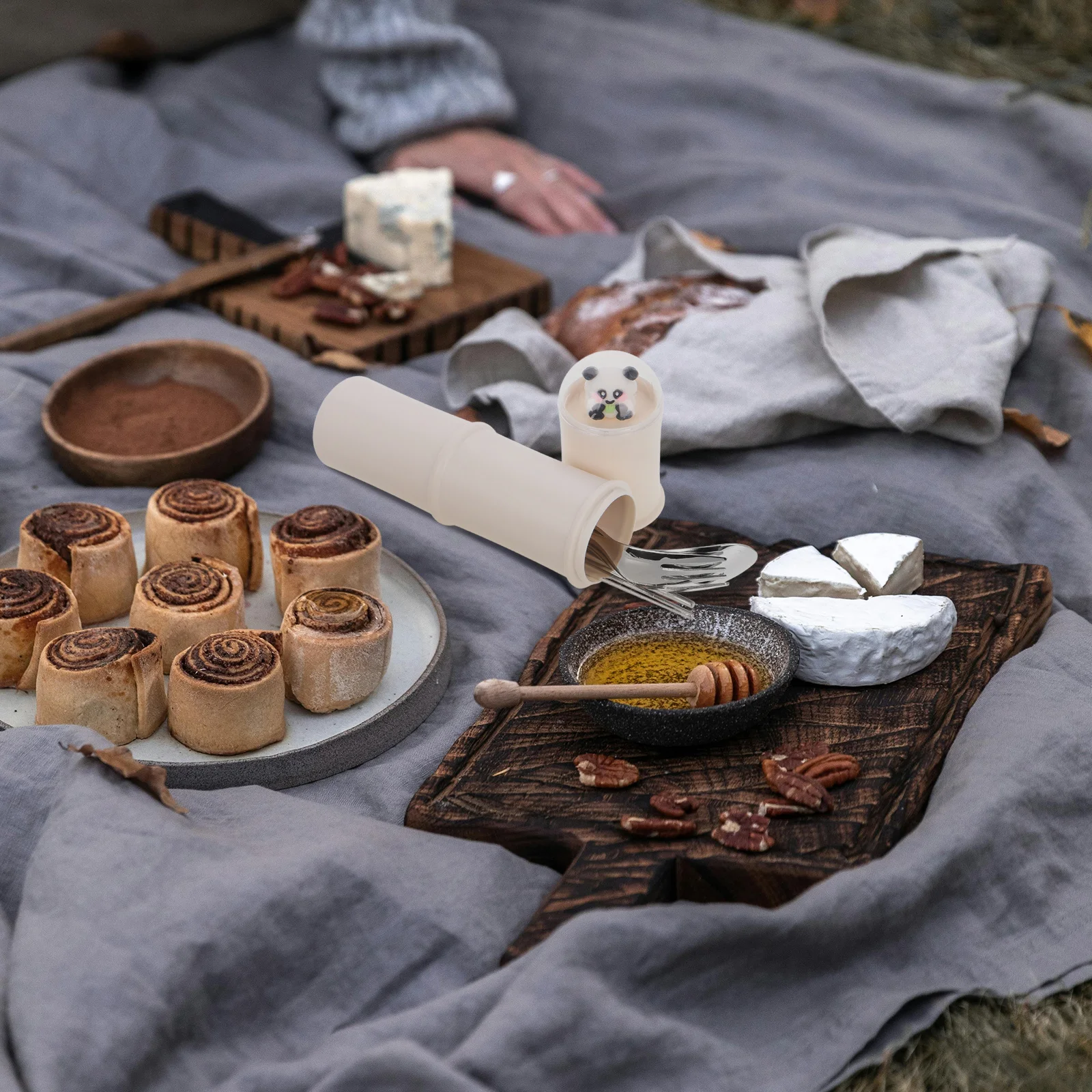 

1Set Portable Cutlery Set Stainless Steel Reusable Spoon Fork Chopsticks Lightweight Utensils for Camping Hiking Lunch Box