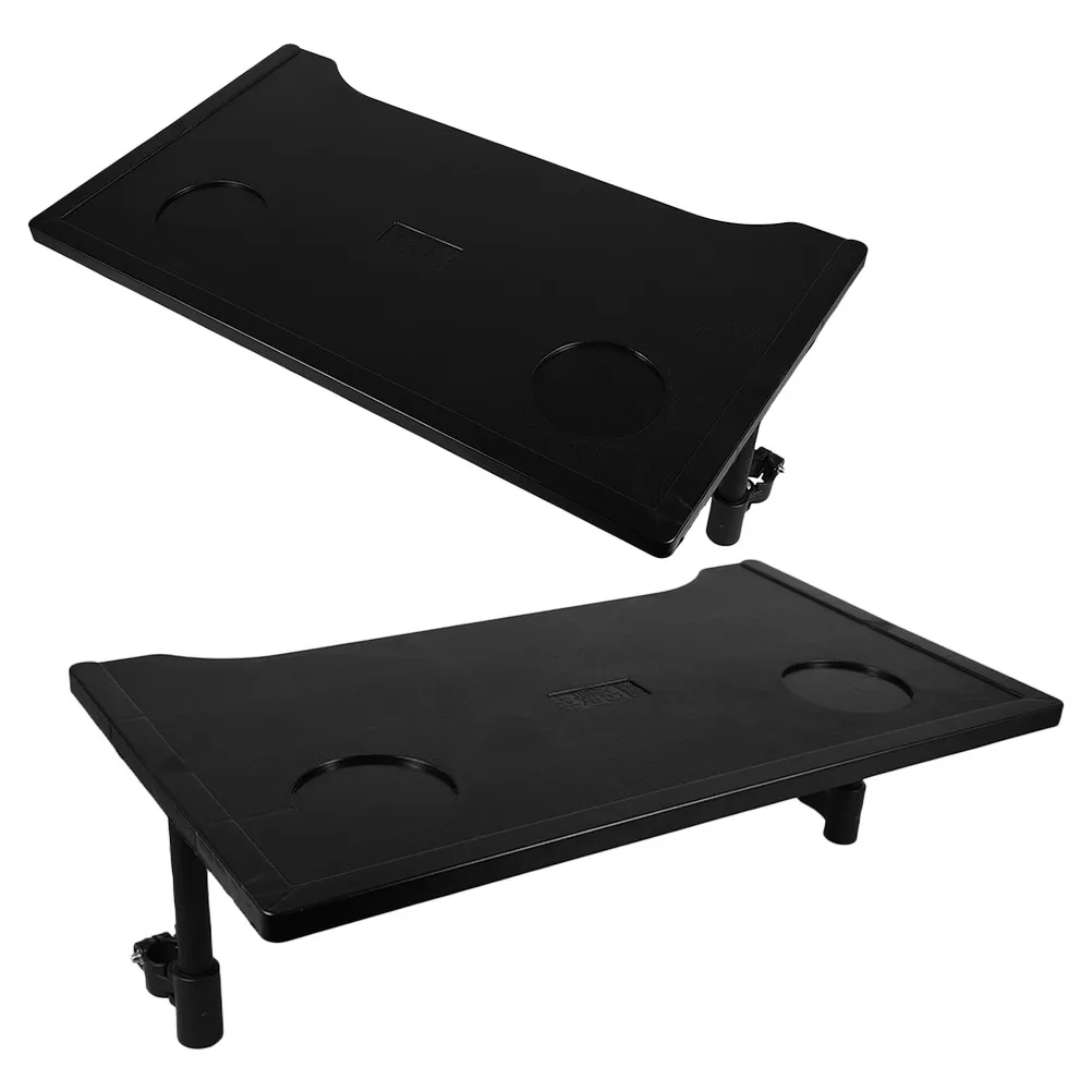 

2Pcs Foldable Wheelchair Tray Table Adjustable Height Anti-Slip ABS Material for Seniors Mobility Scooter Lap Desk Dining Table