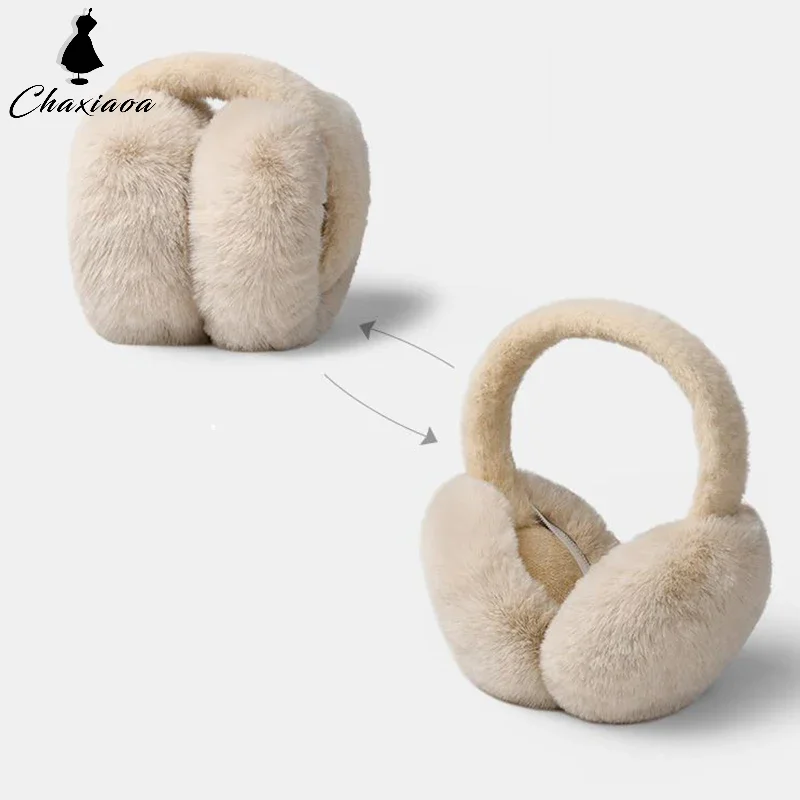 Solid Soft Plush Ear Keep Warmer Foldable Winter Earmuffs for Women Men Fashion Outdoor Earflap Protection Ear-muffs Ear Cover