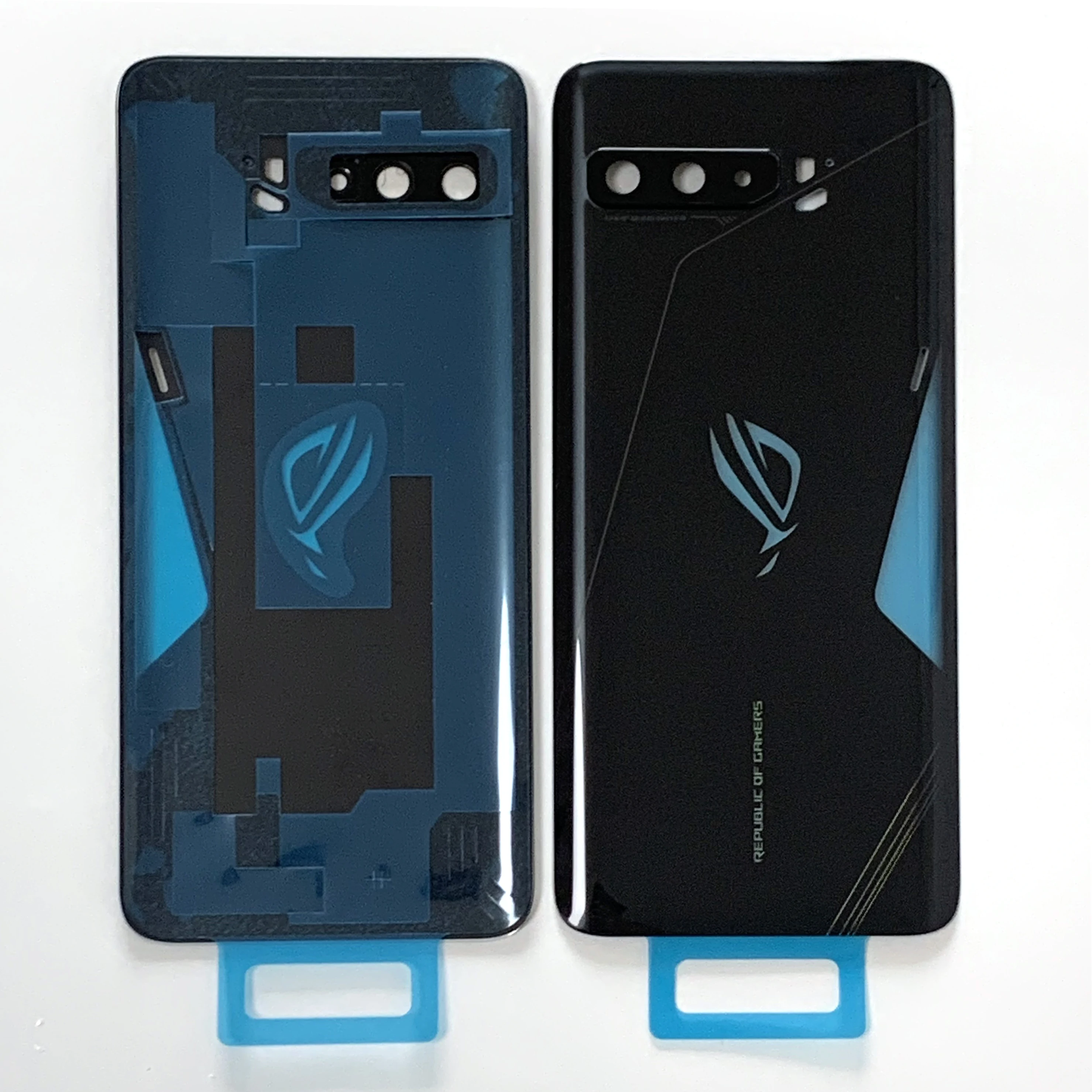 Imagem -03 - Asus-rog Rog Phone Zs661ks Strix Capa Traseira Estrutura para Câmera Lente Porta Traseira Caixa de Vidro de Bateria Grau Aaa Adesivo 3m 659