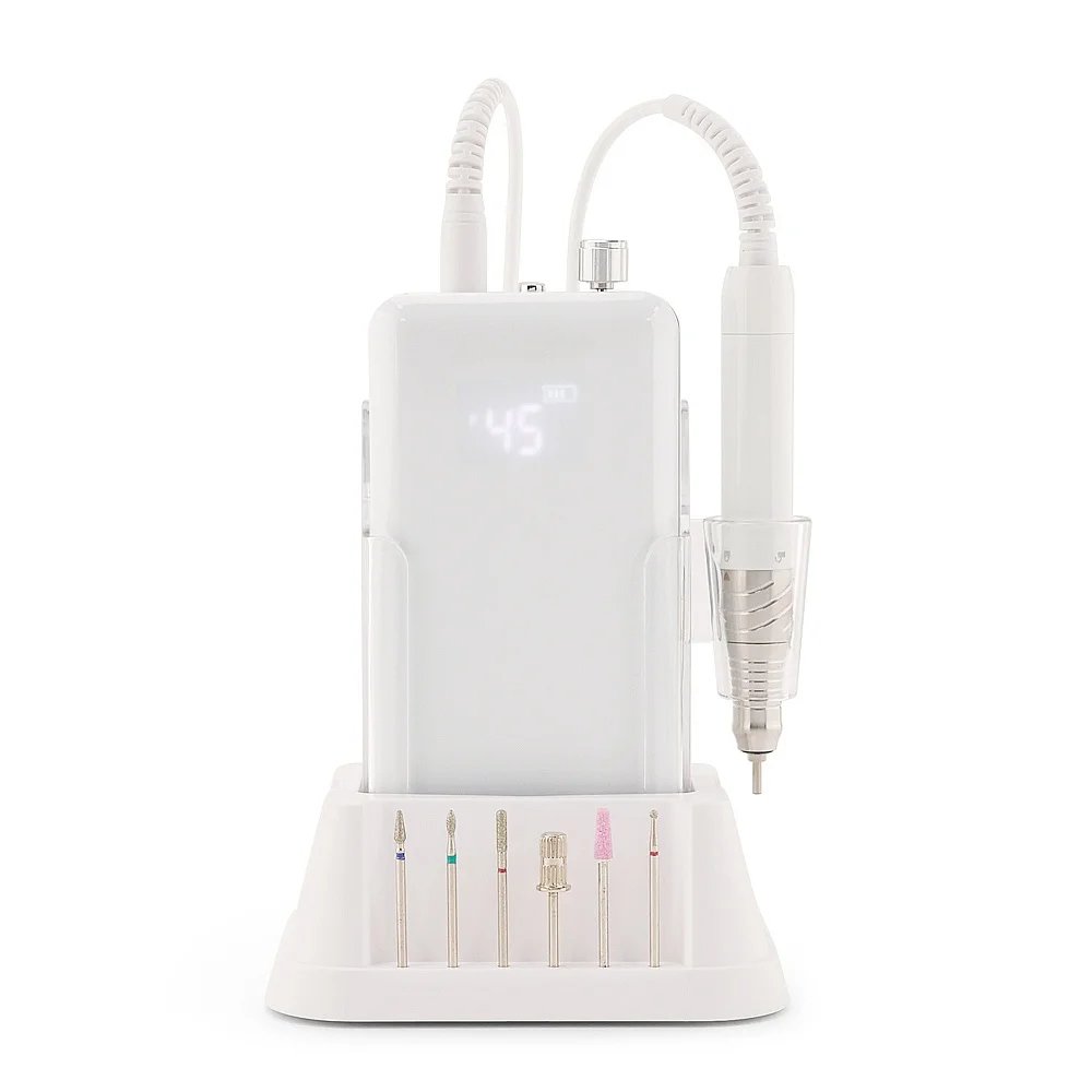 2026 New Tech 45000 RPM Durable Diecast Aluminum Alloy Brushless Nail Drill Machine with Full Cover Screen for Nail Salon