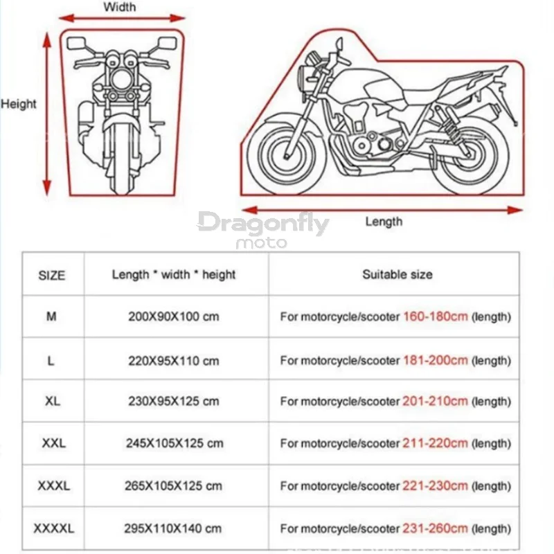 Dragonfly Motorcycle Waterproof Cover For HONDA VFR 800 1200x VFR750 VFR800X VFR800F VFR1200x All Season Dustproof UV Protective