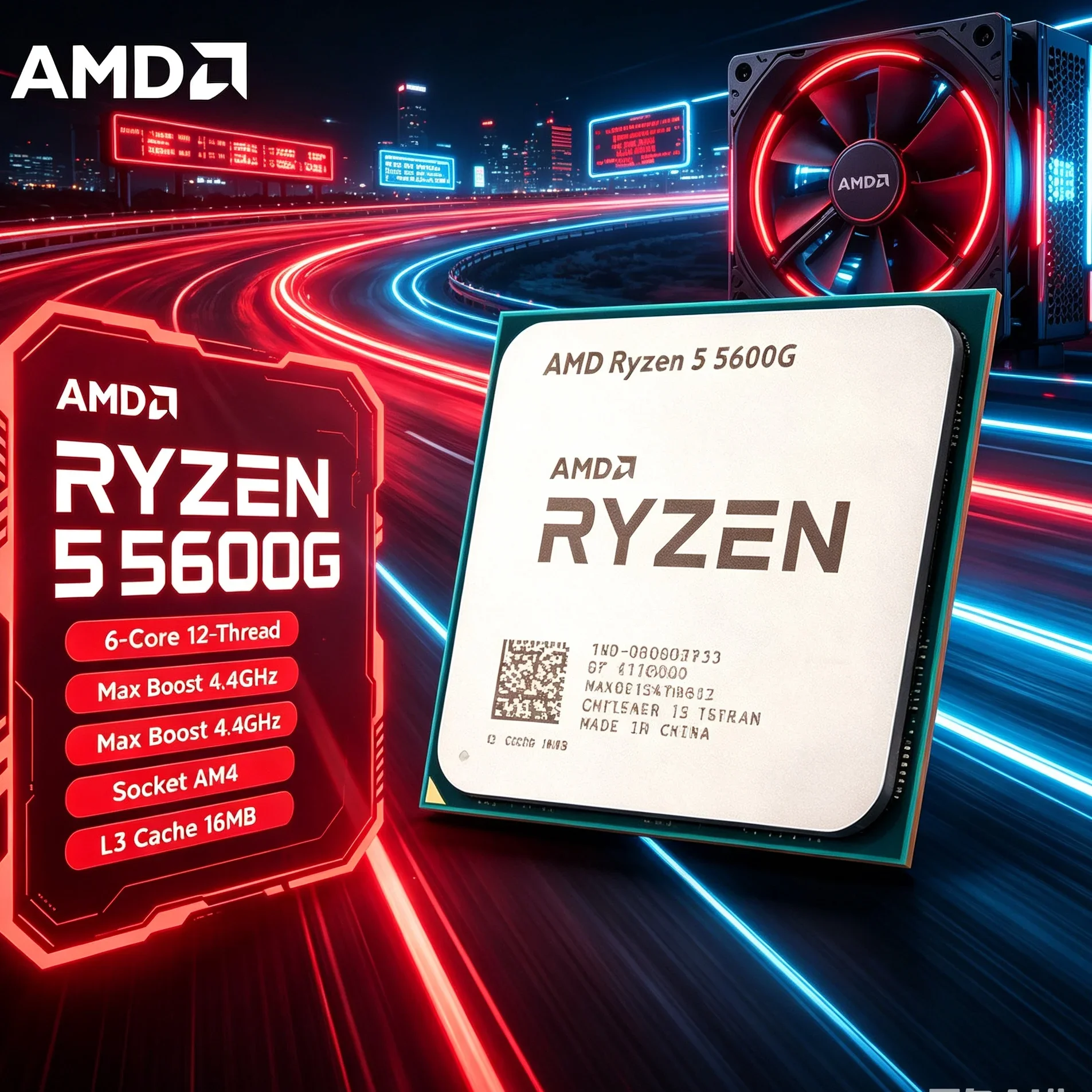 AM4 Upgrade CPU AMD Ryzen 5 5600G 6 Core 12 Thread 4.4GHz Unlocked Desktop Processor