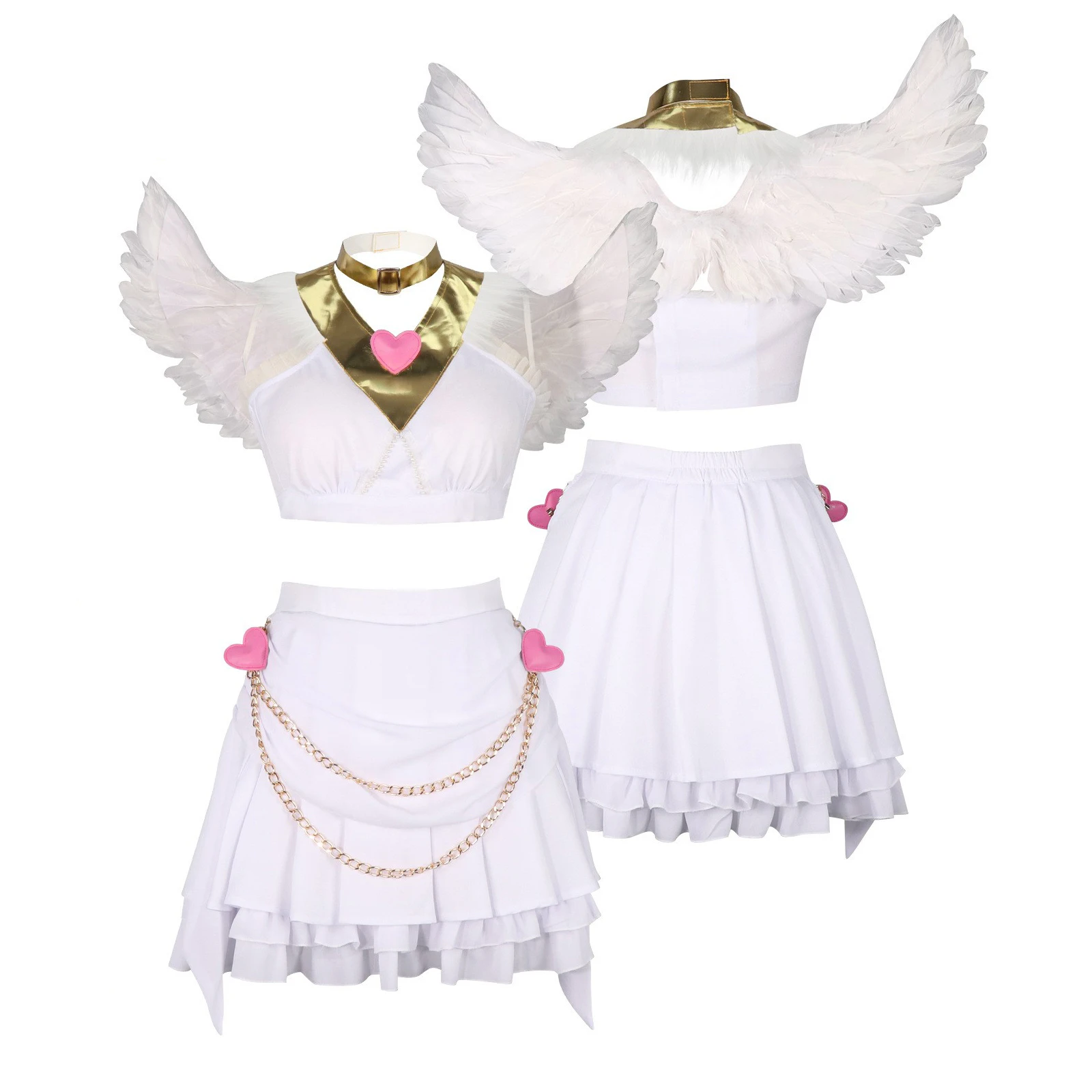 

Pandi cosplay costume Angel White Sexy Battledress Set Lolita 2025