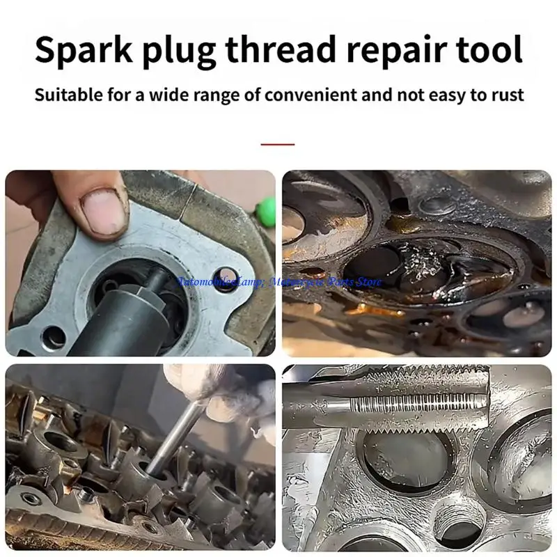 H7BD Automotive Sparks Plug Thread Repair Set 2 Tool Included For Damaged Thread Restoration Vehicle Repair Professional 2pcs
