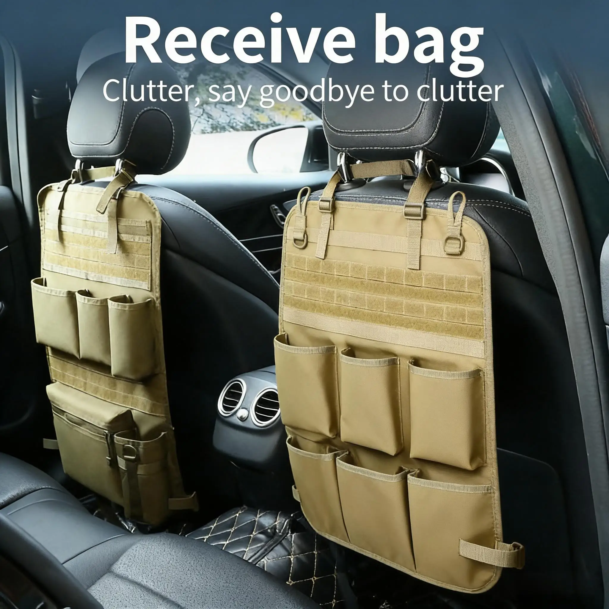 

Oxford cloth car rear storage hanging bag, seat storage bag, off-road tactical camping camouflage universal