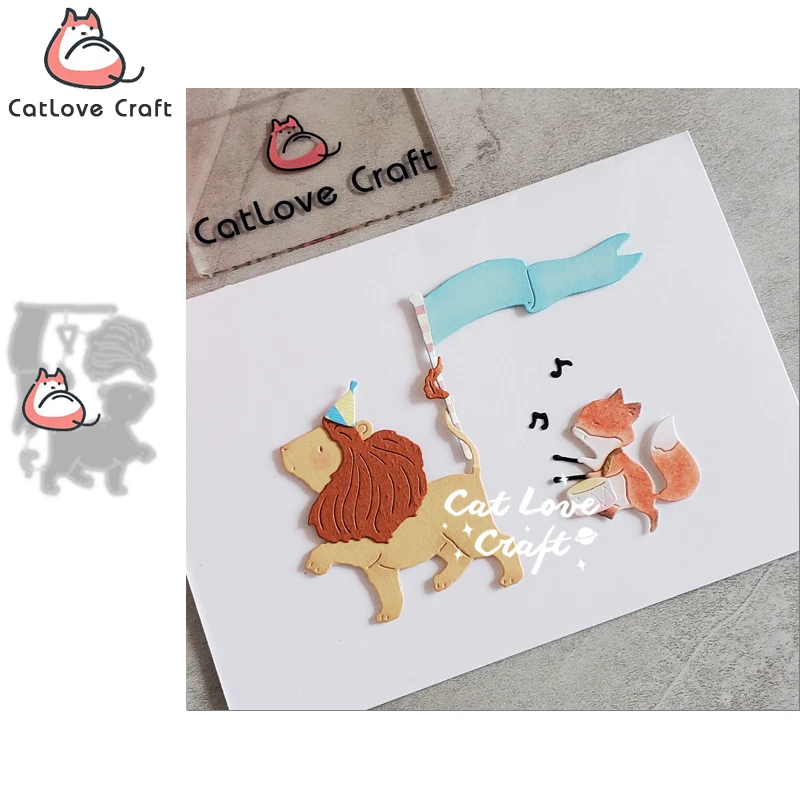

Catlove Lion Acrobatic Metal Cutting Dies Scrapbooking Mold Knife Stencil Die Cuts Card Making DIY Craft Embossing New Dies For