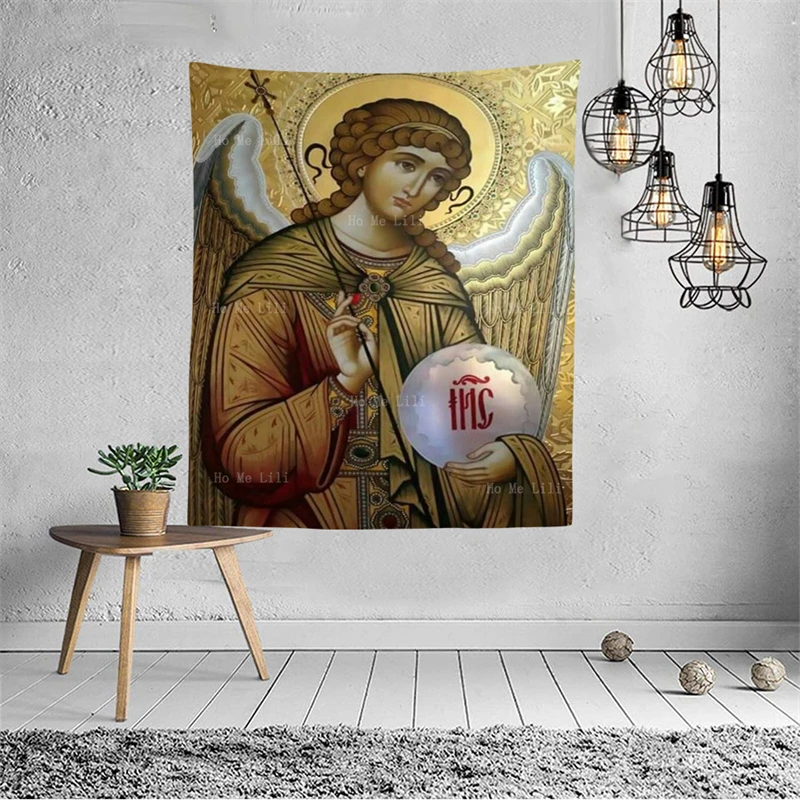 Esaltazione della santa croce Lord Icon thetokos Protection Archangel ortodosso Michael arazzo appeso a parete