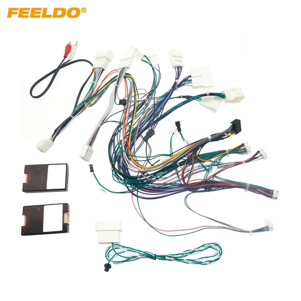 FEELDO Car 16Pin Power Wiring Harness Cable Adapter With Canbus For Toyota Harrier Lexus RX300 RX330 RX350 RX400 RX450