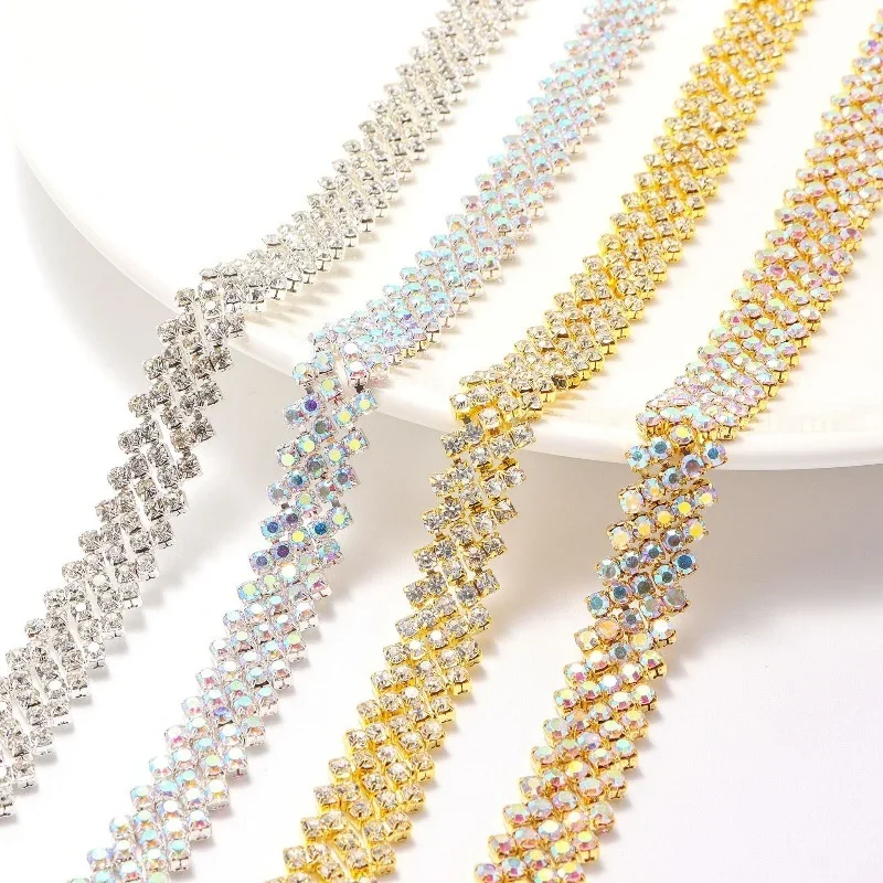 

New Fashion Diamond Chain for European and American Clothing Accessories, Handmade Wedding Dress, Dress, Shoe Bag, Diamond Chain