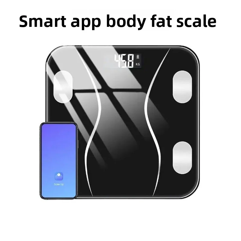 Bluetooth Rechargeable Digital Body Fat Scale High Precision Smart Body Composition Monitor with LCD Display for Health Tracking