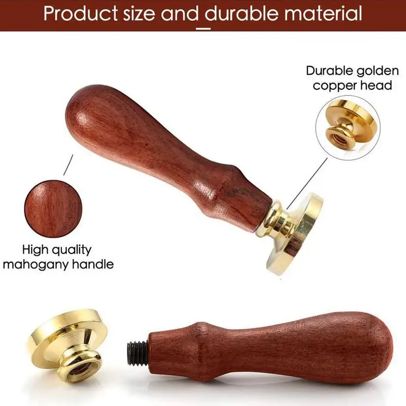 Wax Sealing Stamp Letter Wax Seal Stamp Kit 6 Flower Pattern Wooden Handle Stamp Kit For Wedding Invitations Brass Head For