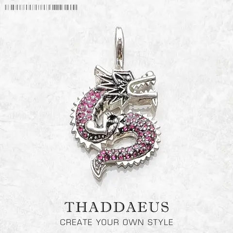 Pendant Red Dragon Winter 925 Sterling Silver Fashion Jewelry Europe Ethnic Trendy Accessories Gift For  Woman Men
