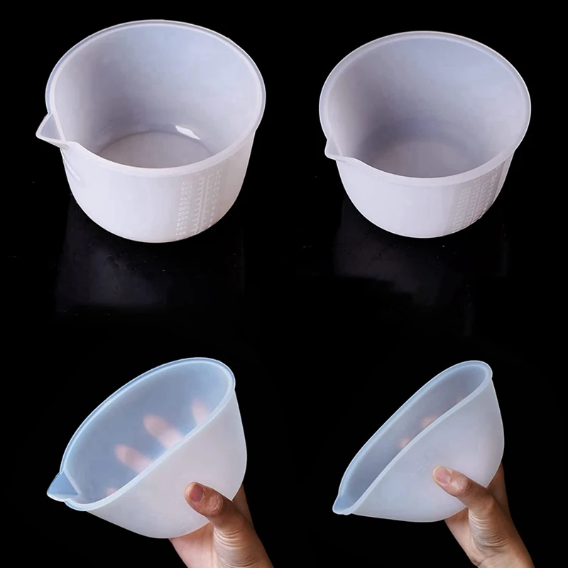 600Ml/20Oz Resin Mixing Cups, 2 Piece 100Ml Measuring Cups, Silicone Stirring Stick, Epoxy Mixing Kit