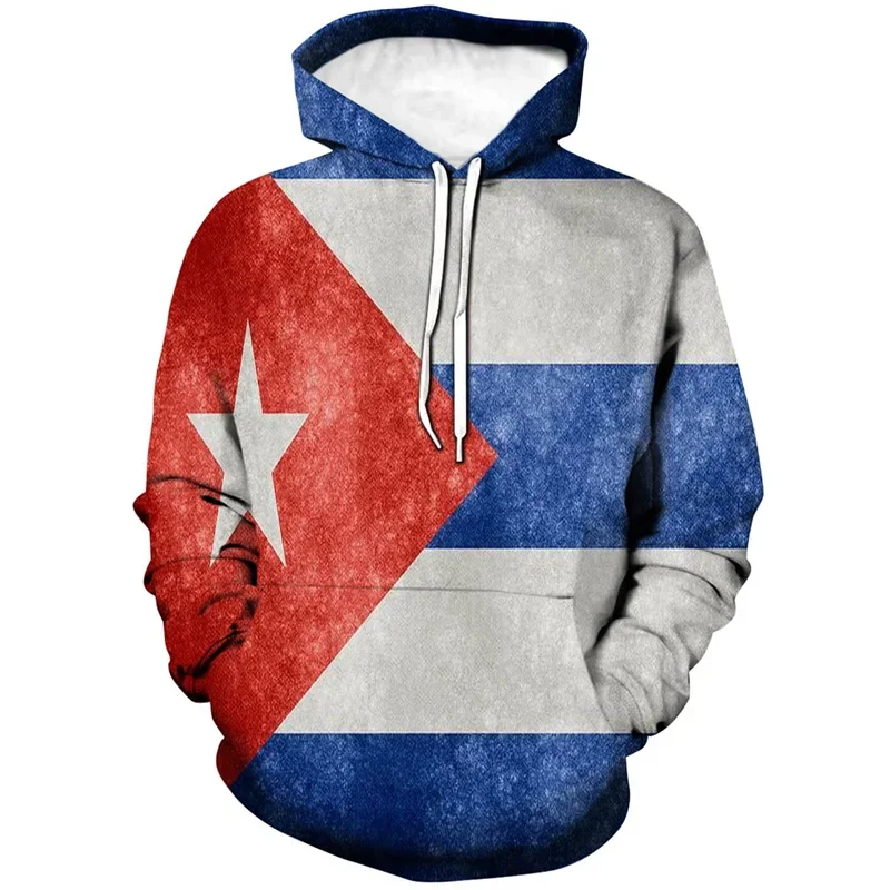 Cuban Flag hat 3D printed men\'s new clothes Women\'s long-sleeved sweatshirt pullover Fashion sports run oversized hoodie