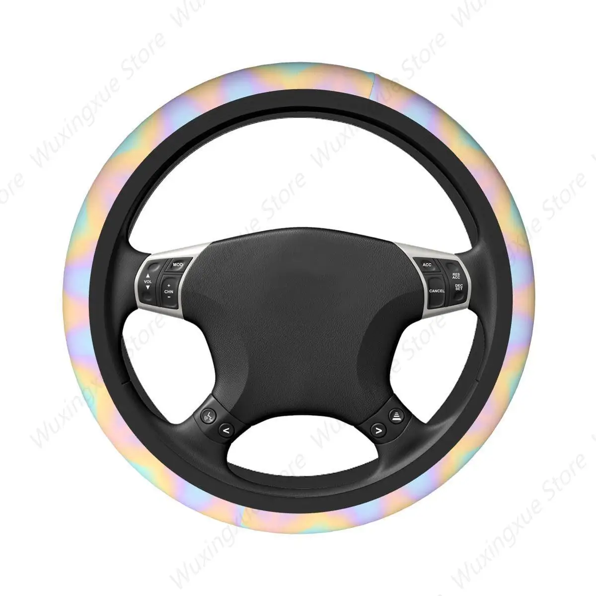 37-38 Car Steering Wheel Cover Pink Dream Anti-slip Dynamic Gradient Auto Decoration Fashion Car Accessories