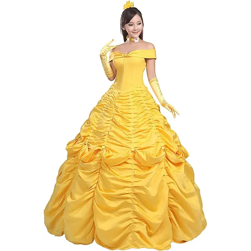 الجمال والوحش الأمير زي هالوين الأميرة جرس زي أداء الأميرة جرس اللباس