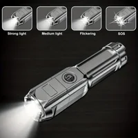 Powerful LED Flashlight Rechargeable USB Waterproof Zoom Fishing Hunting Camping 100,00 Lumen Tactical Flashlight LED Torch 2