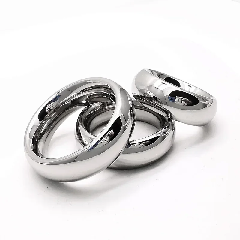 Stainless Steel Scrotum Lock Bondage Cock Ring Weight Training Heavy Penis Ring Ball Stretcher Erection SexToys For Manexerciser