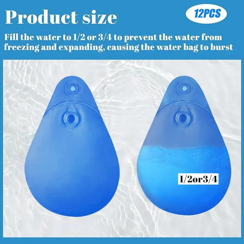 Cubiertas para piscina, bolsas de agua gruesas de alta resistencia, 12 bolsas de agua para piscina, bolsa de agua a prueba de fugas para bañera, natación en tierra