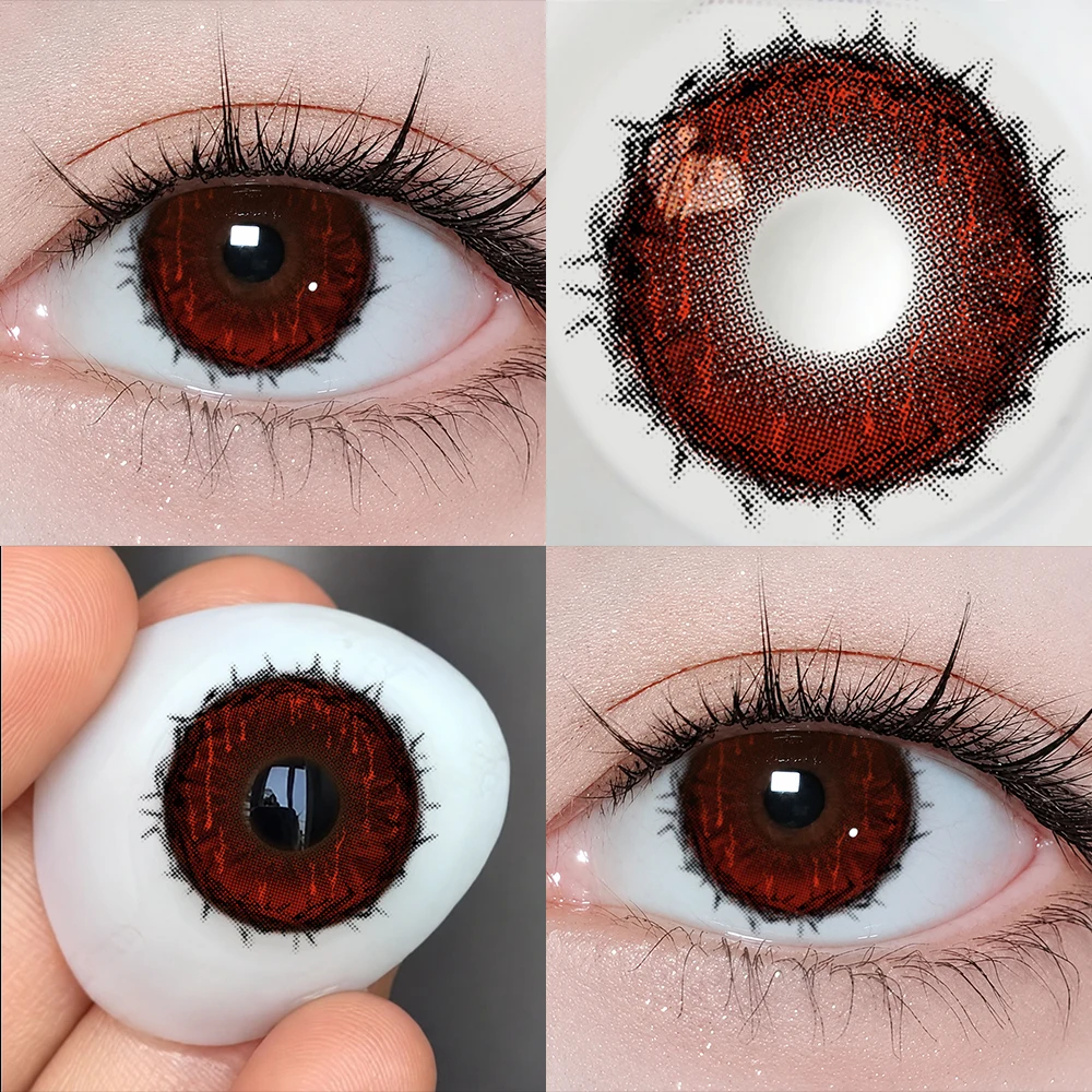 UYAAI Cosplay Kontaktlinse Schönheit Kosmetik Farbige Kontakte Schwarze Linsen Halloween Make-up Cosplay Weiße Linse Kreisblocklinse – Detail 16