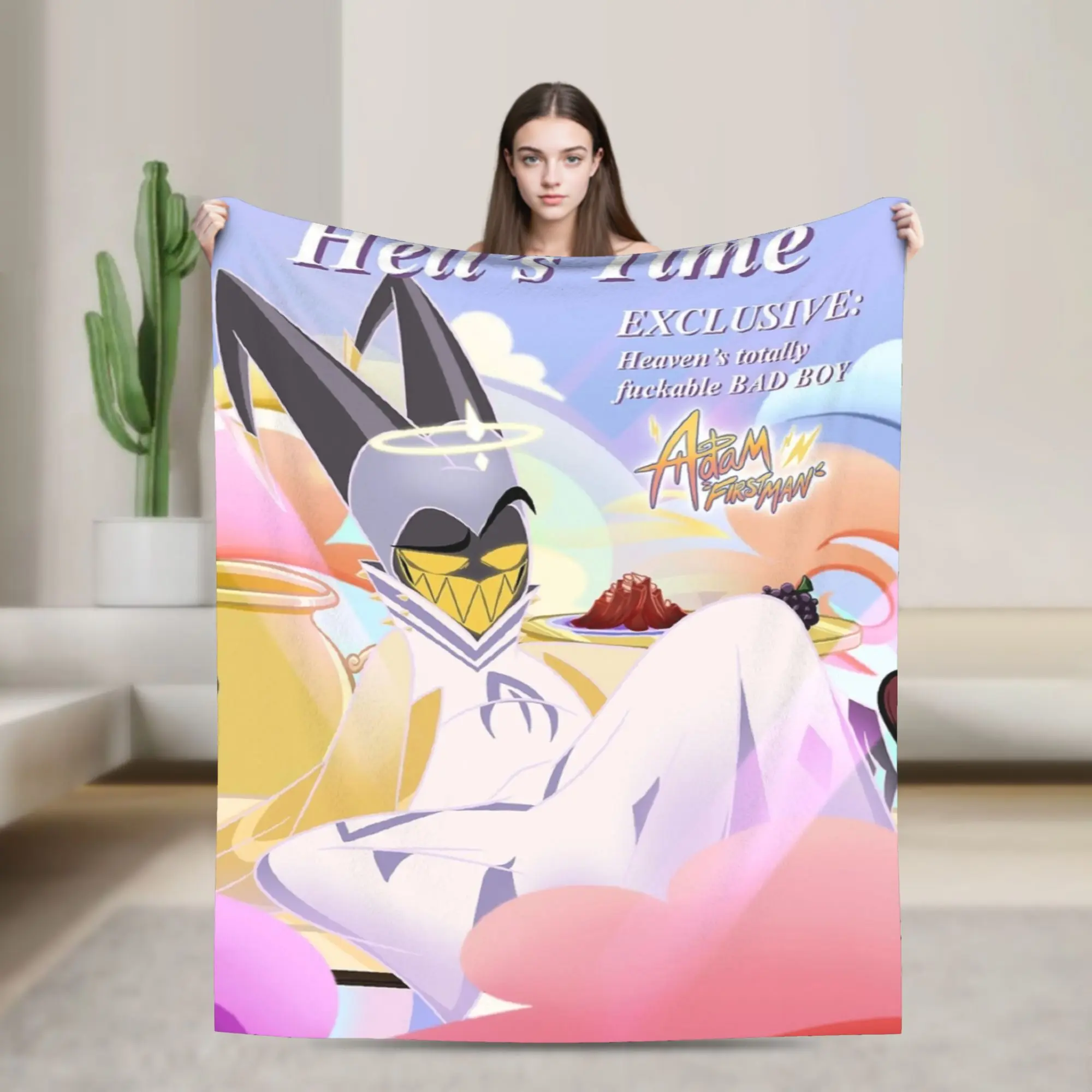 Hell's Time Adam's Debut Hazbins Hotels Blankets Fleece Breathable Ultra-Soft Throw Blanket for Sofa Couch Plush Thin Quilt