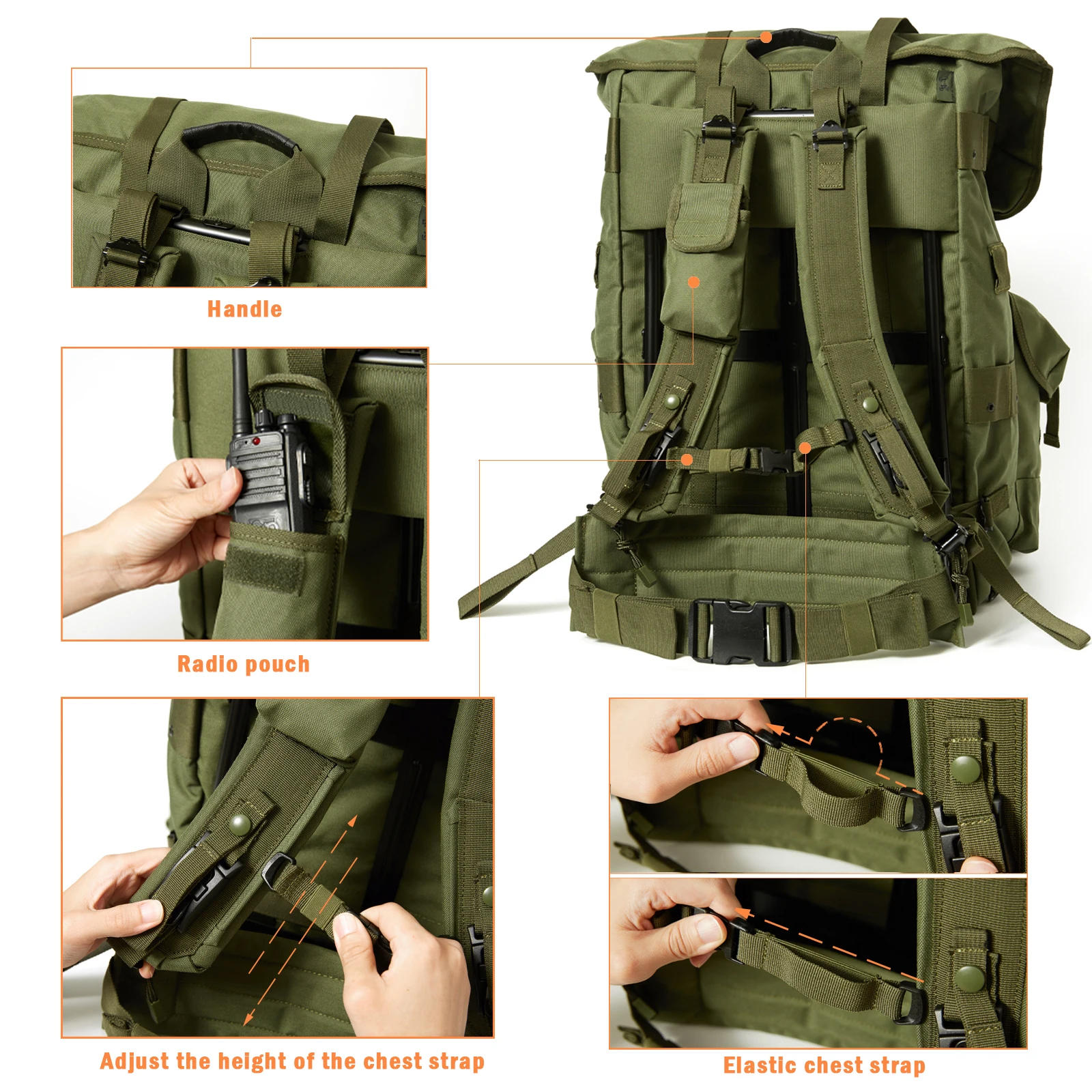 AKMAX Military ALICE Universal Tactical Rucksack – Army Combat