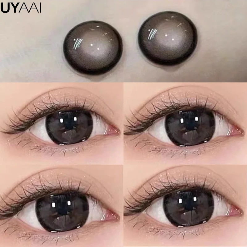 UYAAI Farbige Kontaktlinse, farbige schwarze Linsen mit Dioptrien, rote Linsen, koreanische blaue Linse, rosa Anime-Linse, grüne Farblinsenauge – Detail 20