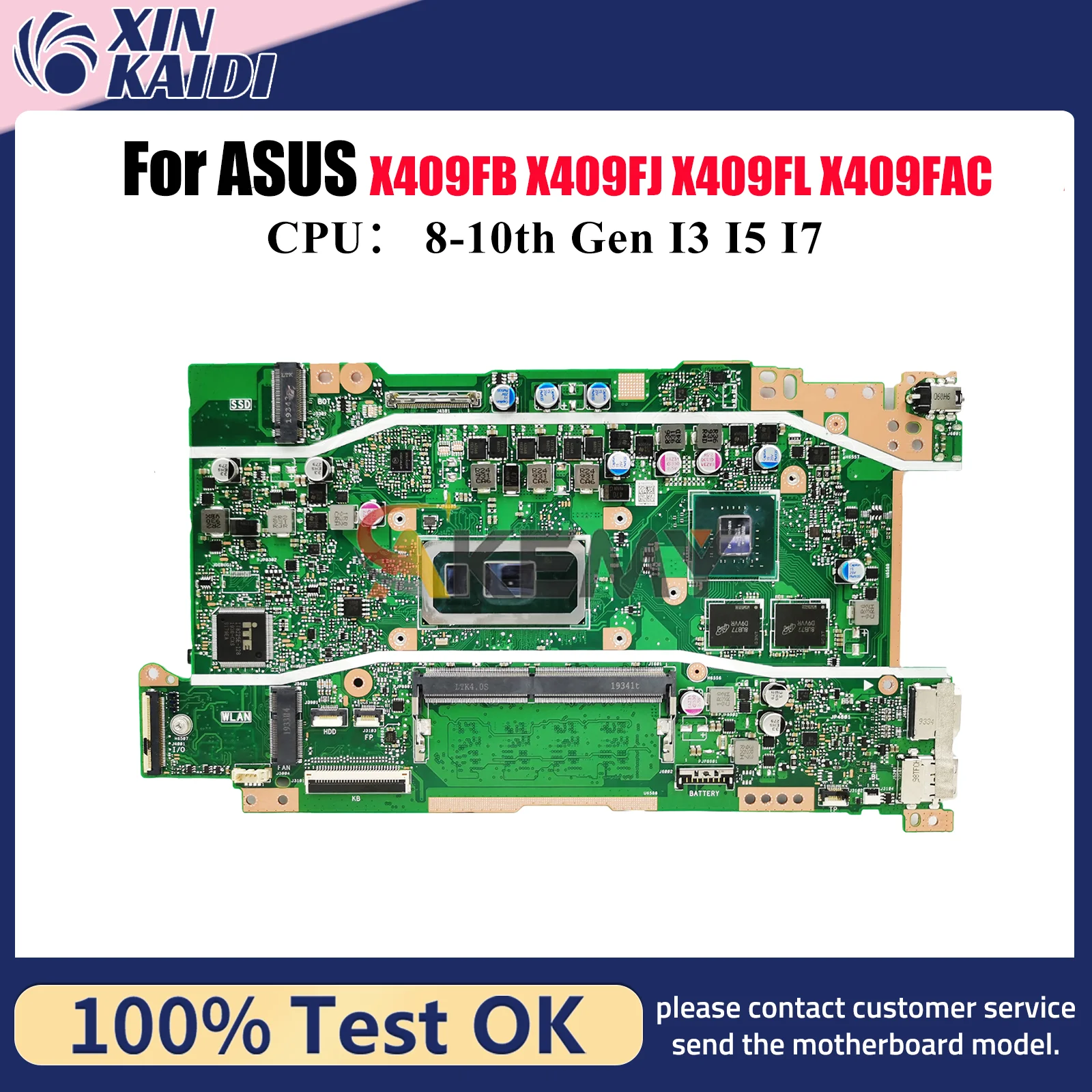 

X409FB Laptop Motherboard For ASUS X409FL X409FAC X409FJ X409F F409F A409F Y4200F Mainboard With I3 I5 I7 CPU 100% tests OK stk