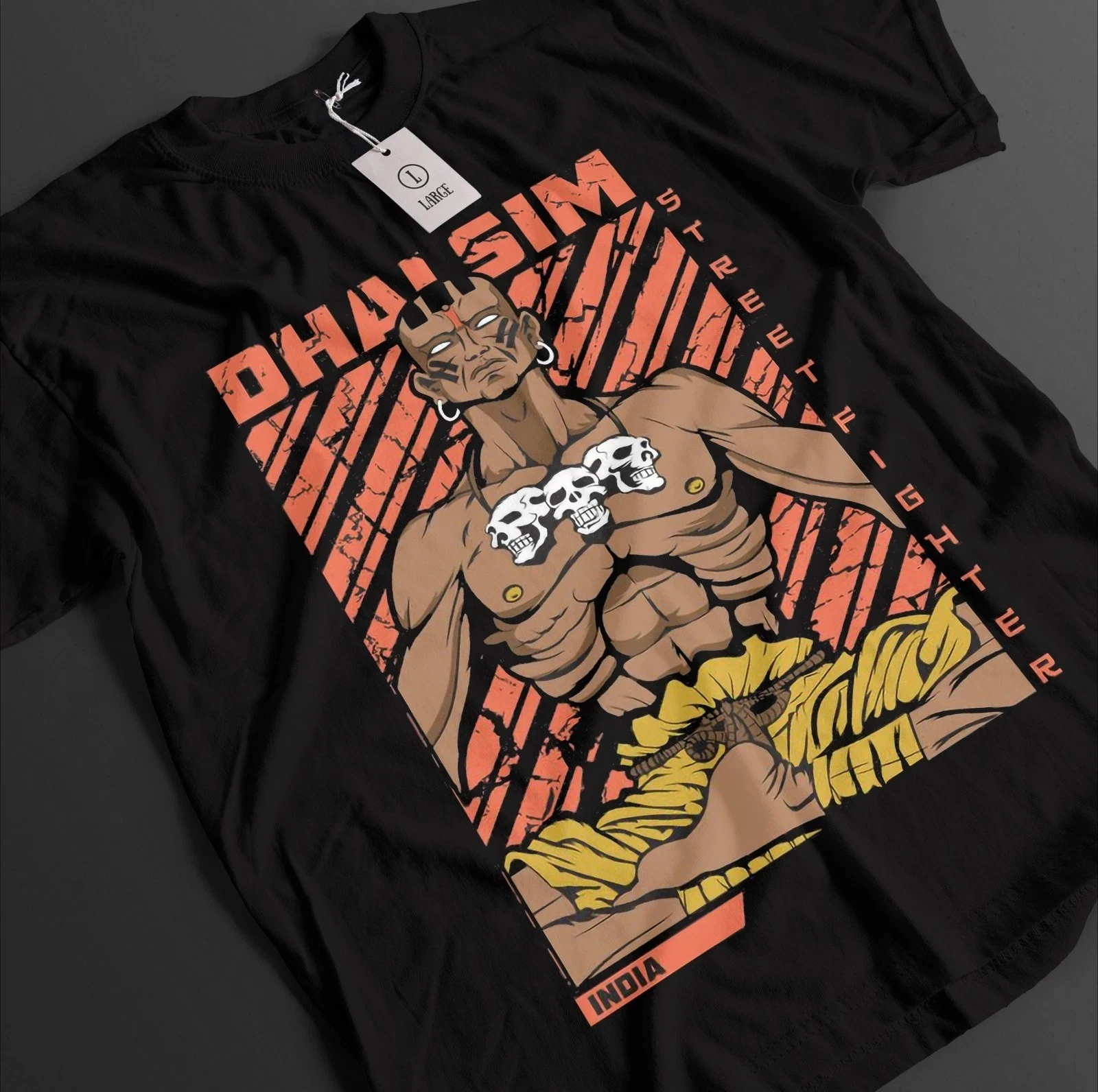 Camiseta Street Fighter, camiseta Dhalsim, camiseta Ken Akuma, Top de lucha de Anime, camiseta holgada de algodón a la moda de verano para hombre con cuello redondo