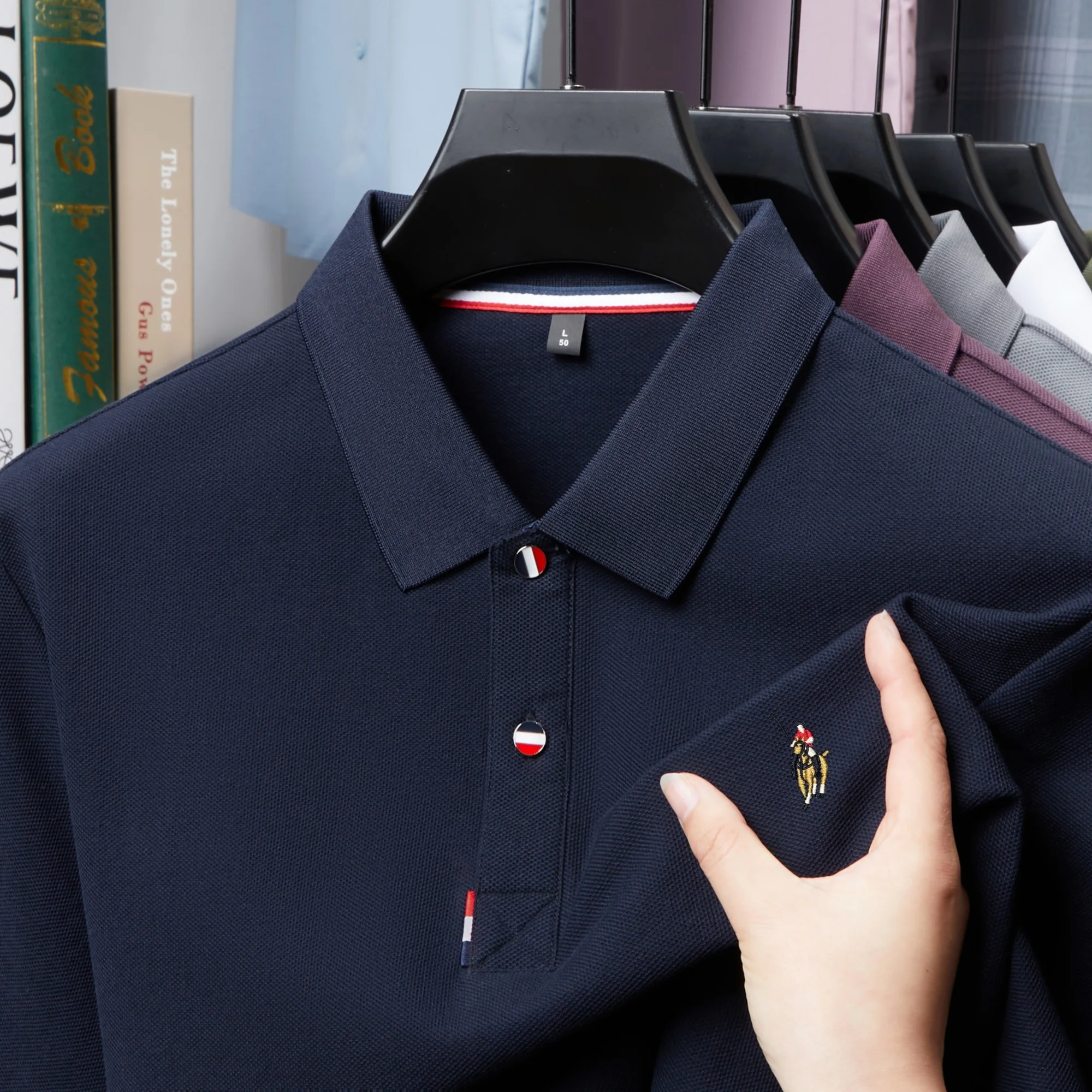 

100% pure cotton men's short sleeved polo shirt summer fashion new item pony embroidery original design golf Paul casual T-shirt