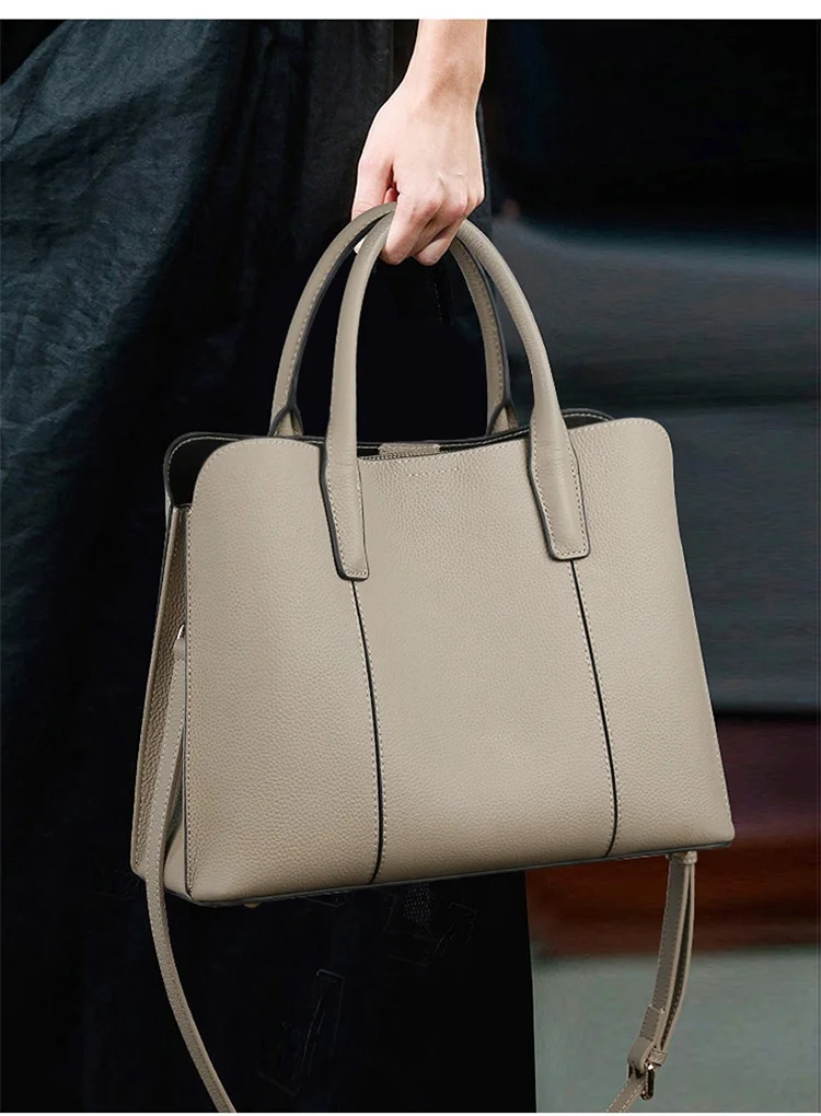 حقيبة كروس نسائية جديدة محمولة باليد لعام 2025، حقيبة كتف واحدة من جلد البقر ذات سعة كبيرة بلون سادة، حقيبة سفر غير رسمية #2