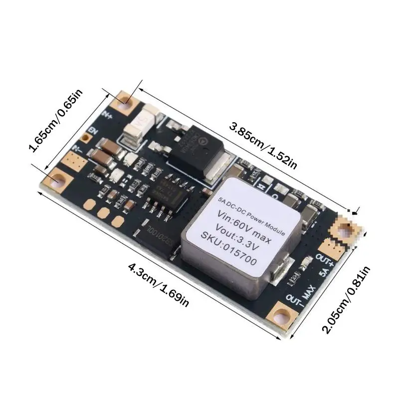 60V to 3.3V DC-DC  Module 5A High Power Stable Performance for DIY Circuit Design Industrial Equipment Power